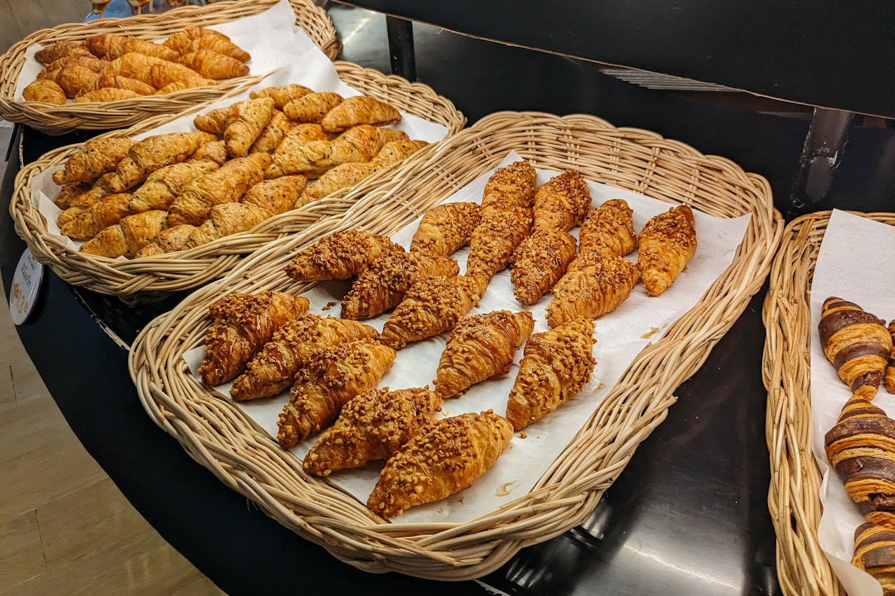 Freshly baked croissants